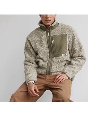 American Eagle 24/7 Sherpa Fleece Full Zip Dune Jacket-size Large *like NEW*